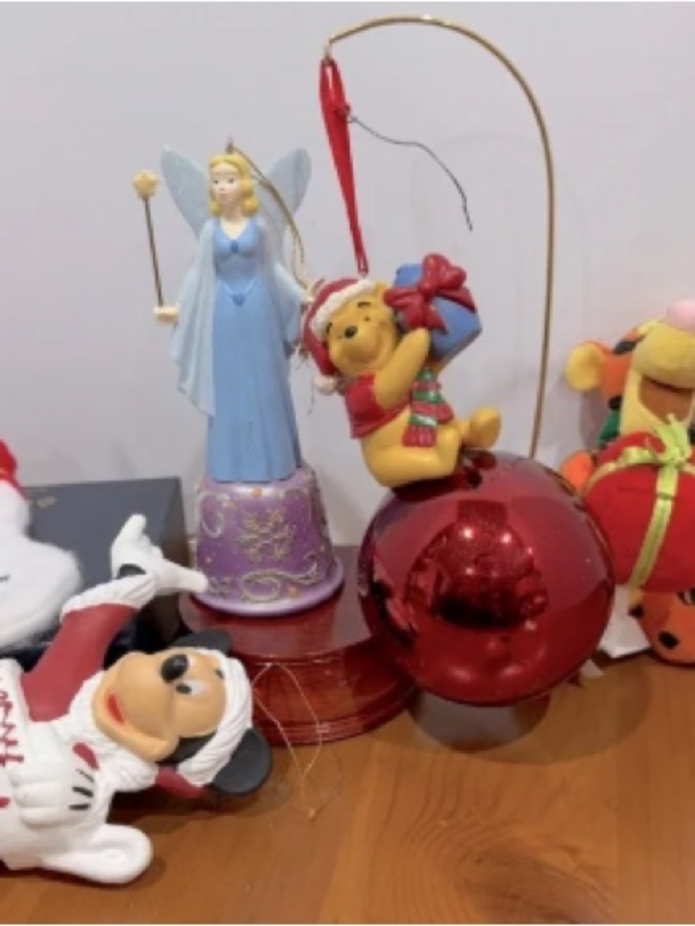 Winnie the Pooh Holiday Ornament — Red and Yellow Festive Figurine